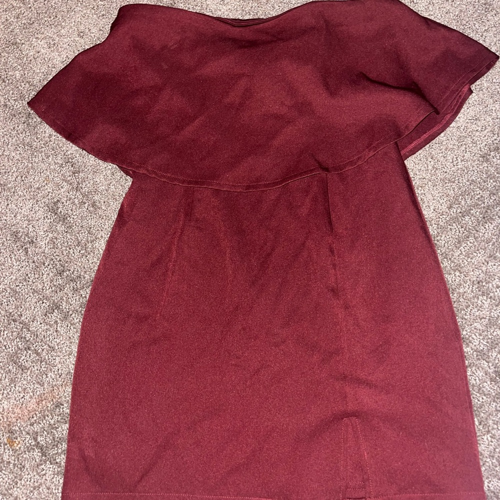 Lulu's Red Ruffled Tiered Off-Shoulder Mini Dress